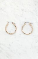 LA Hearts Braided Medium Hoop Earrings