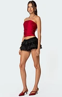 Edikted Maxeen Shiny Gathered Tube Top