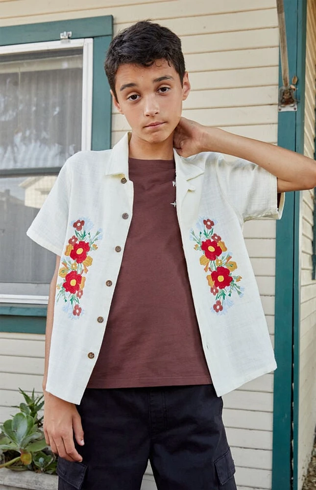 Pacsun Kids Embroidered Camp Shirt