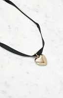 Ribbon Heart Choker Necklace