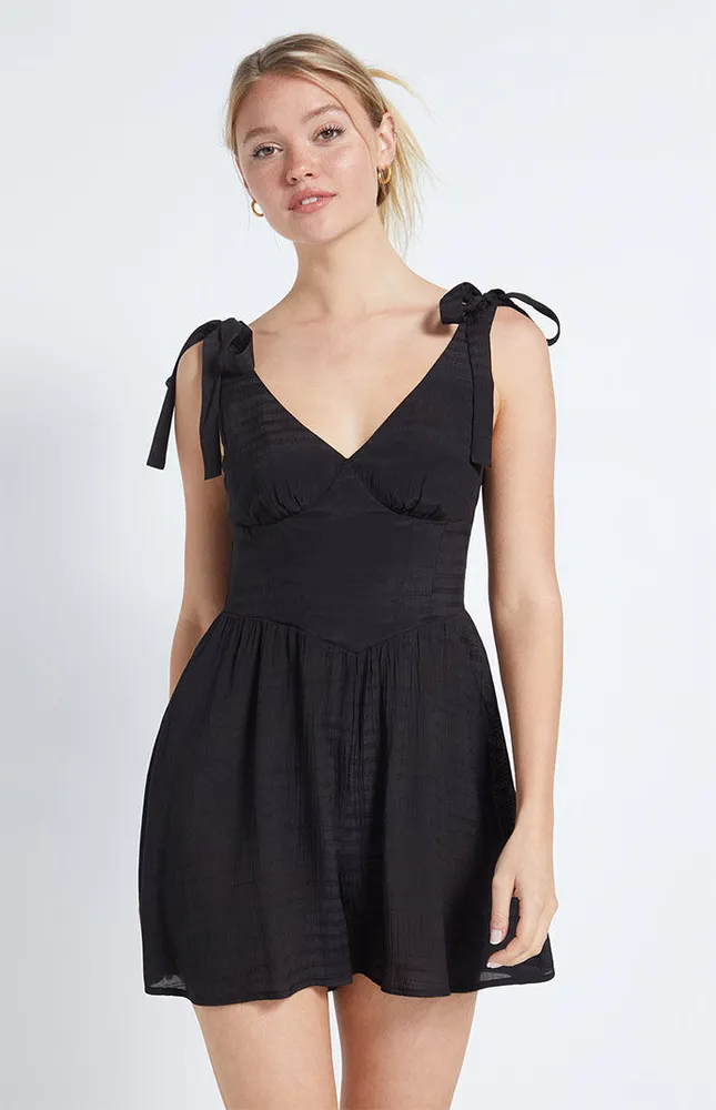 Tie-Strap Seamed Romper