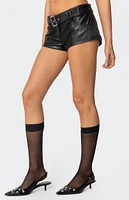 Edikted Alba Faux Leather Shorts