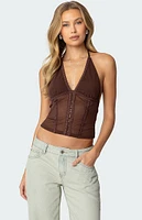 Edikted Lucie Lacey Mesh Halter Top