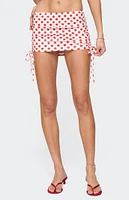 Edikted Zoe Polka Dot Drawstring Mini Skirt