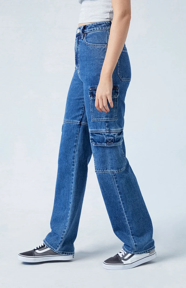 PacSun Dark Indigo '90s Boyfriend Cargo Jeans