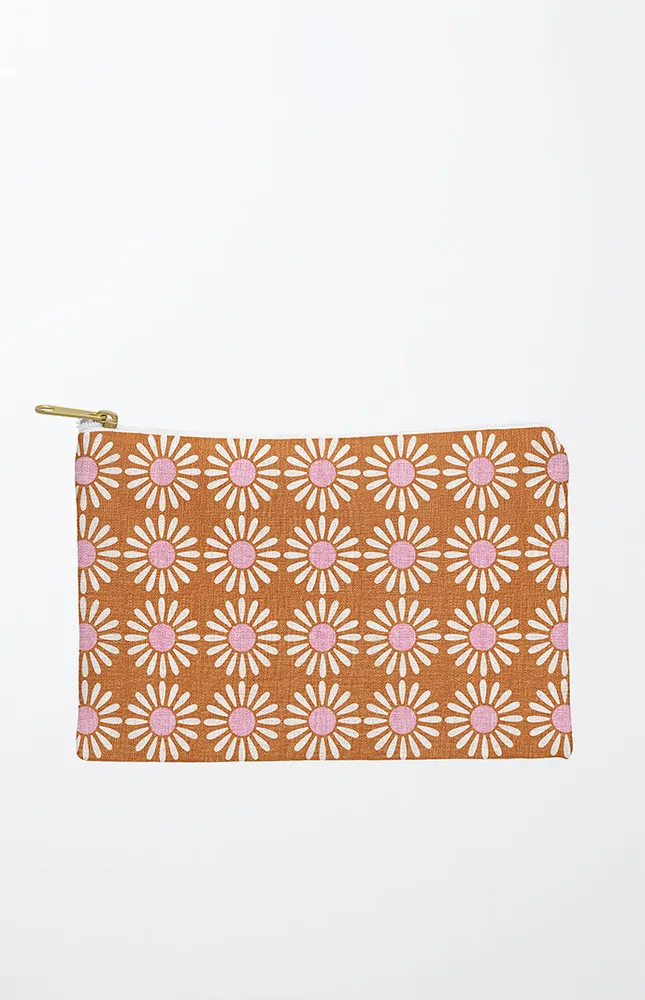 Schatzi Brown Retro Jumbo Daisy Pouch