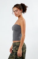 LA Hearts Florence Fold-Over Sweater Tube Top