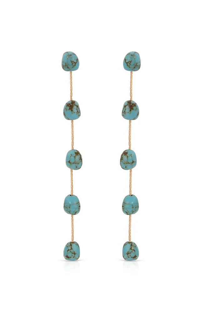 Ettika Dripping Turquoise 18k Gold Plated Earrings