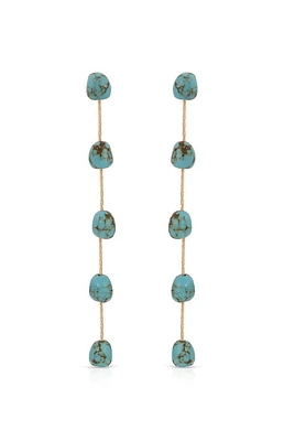 Ettika Dripping Turquoise 18k Gold Plated Earrings