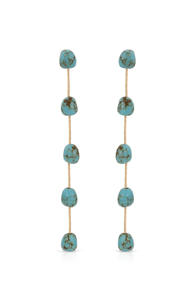 Ettika Dripping Turquoise 18k Gold Plated Earrings