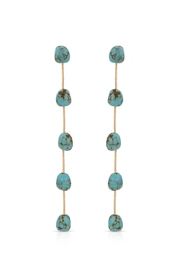 Ettika Dripping Turquoise 18k Gold Plated Earrings