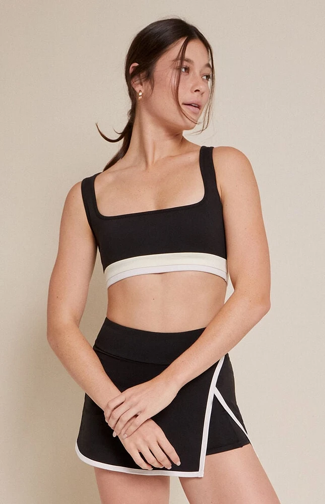 PAC 1980 WHISPER Active Black Double Bias Sports Bra