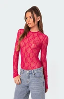 Lina Textured Sheer Lace Bodysuit