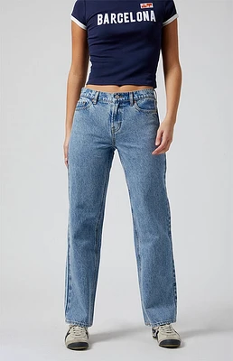 PacSun Jordyn Low Rise Straight Leg Jeans Medium Indigo