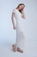 Ivory Overlay Knit Maxi Dress