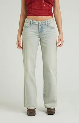 Pacsun Light Indigo Tint Low Rise Girlfriend Jeans