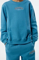 PacSun Kids Blue Embroidered Crew Neck Sweatshirt