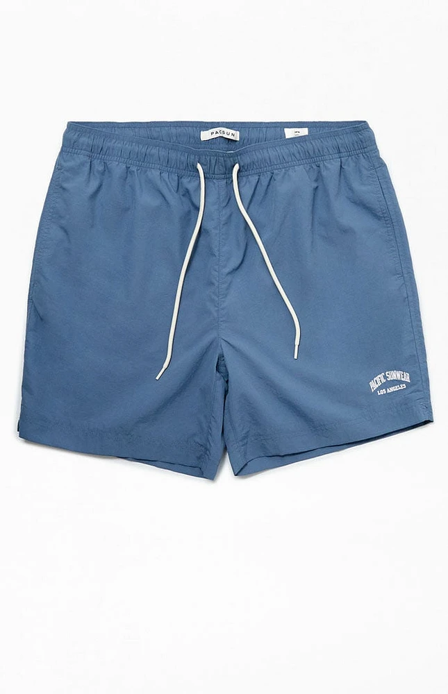 PacSun Nylon Collegiate 6.5" Swim Trunks