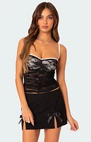 Edikted Eleanor Bra Detail Sheer Lace Tank Top