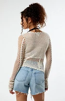 Penelope Crochet Long Sleeve Top