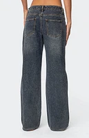 Edikted Contrast Panel Low Rise Jeans