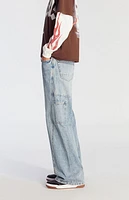 Pacsun Light Indigo Extreme Baggy Carpenter Jeans