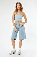 Pacsun Briella Denim Tube Top