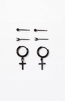 Pacsun 3 Pack Multi Black Cross Earrings