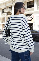 John Galt White & Black Striped Brianna Sweater