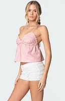 Edikted Bow & Frill Babydoll Top