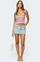 Edikted Quince Backless Embroidered Crochet Top