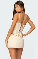 Edikted Avena Linen Look Lacey Corset