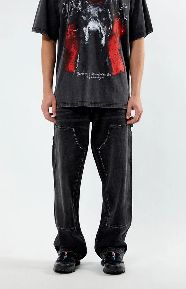 Pacsun Embellished Baggy Carpenter Jeans
