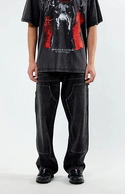 Pacsun Dylan Embellished Carpenter Baggy Jeans Black