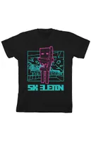 Kids Minecraft Neon Pink Skeleton T-Shirt