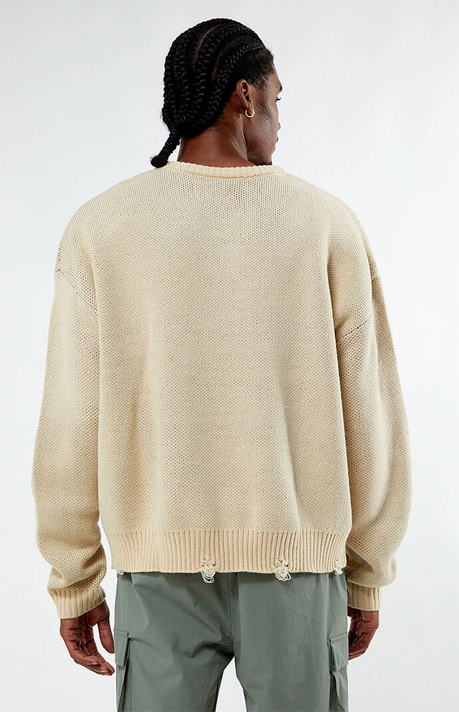 PacSun City Of Angels Cropped Destroyed Sweater
