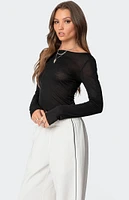 Edikted Rach Sheer Boat Neck Top