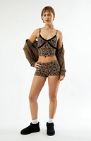 Playboy By PacSun Leopard Surplice Tank Top