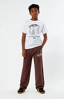 Pacsun Kids Brown Logo Baggy Sweatpants