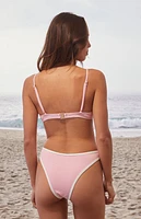 Bootin Bikinis Pink Gingham Kourtney High Cut Bikini Bottom