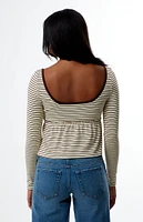 Est. PAC 1980 Striped Long Sleeve Babydoll Top