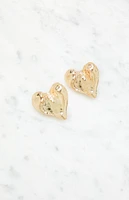 LA Hearts Textured Heart Earrings