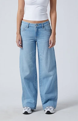 Pacsun Casey Low Rise Baggy Jeans Pale Light Indigo