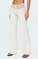 Edikted Kirsty Crochet Waist Knit Pants