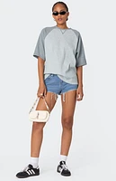 Edikted Oversized Raglan Waffle T-Shirt
