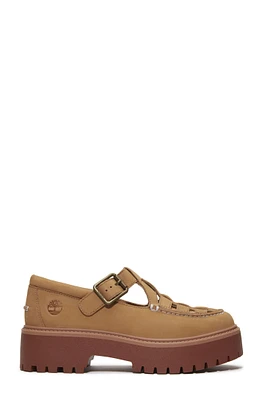 Timberland Women's Beige Nubuck Stone Street Buckle Mary Jane Shoes