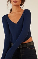 LA Hearts Woodland V-Neck Sweater