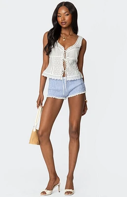 Edikted Antonia Gingham Scrunch Shorts