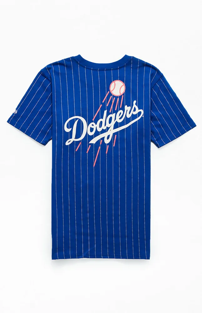 Los Angeles Dodgers New Era Women's Pinstripe Scoop Neck Tank Top -  White/Royal