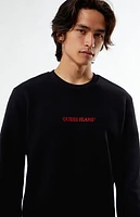 Guess Jeans Black Embroidered Crew Neck Sweatshirt